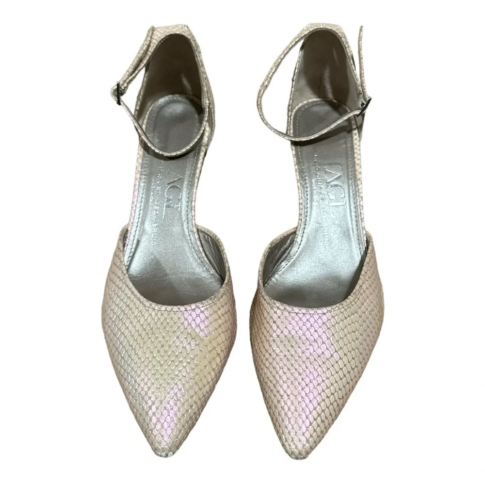 EUC - AGL Attilio Giusti Leombruni D'Orsay Shim Snake Heels - size 12 (42)